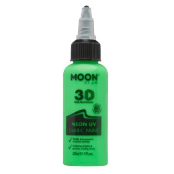 Neon UV Fabric Paint Green 30 ml Moon Creations