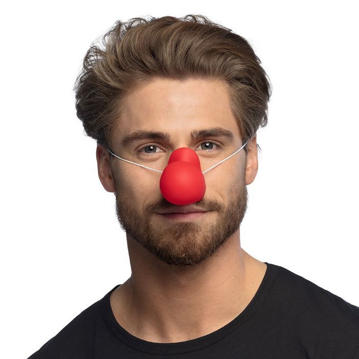Red rubber clown nose with honk sound