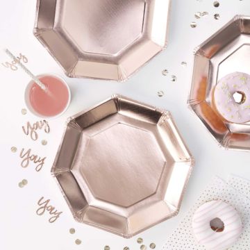 Rose Gold Plates 8x - 23 cm