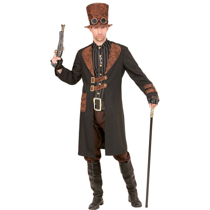 Steampunk costume with coat and hat