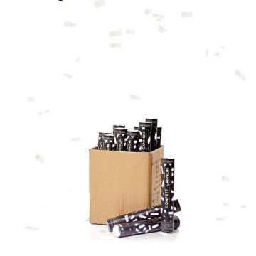 White confetti tubes 40 cm PartyVikings 50x - Metallic Rectangular