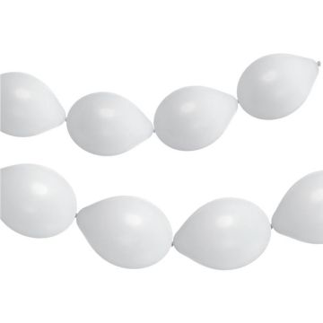 White linked balloon garland 8x - 33 cm
