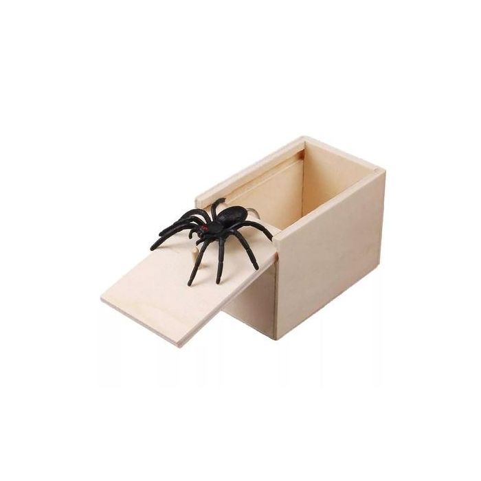 Spider Prank Box in wooden case