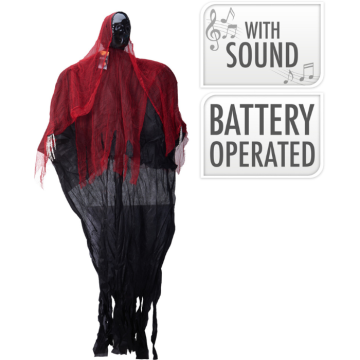 Hanging skeleton decoration with lights/sound/sensor - 184 cm 