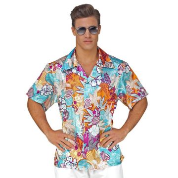 Floral satin hawaii shirt