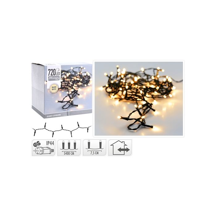 LED fairy lights 720 LED warm white with plug - 54 m