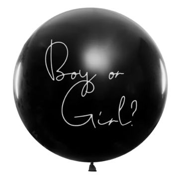 Gender reveal balloon black boy - Ø 1m