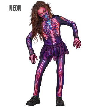 Neon skeleton costume for girls
