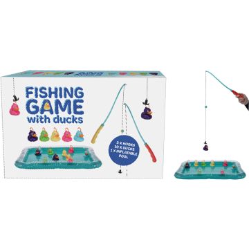 Fishing Game with 10 Ducks and Inflatable Pool