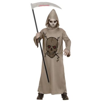 Grey Cape for Boys with Skull Print