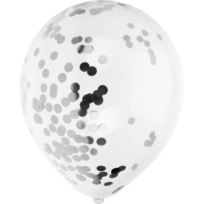 Balloon with Silver Confetti 8x - 30 cm