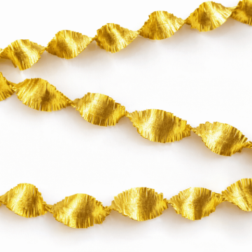 Gold crepe streamer garland - 6 metres
