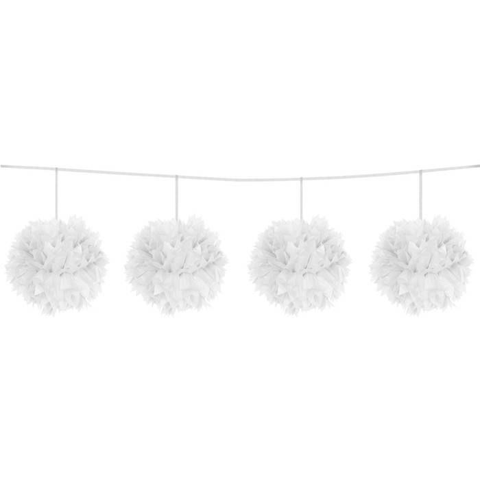 White pompom garland - 3 m