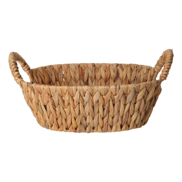 Oval woven basket with handles 30x25x11 cm 