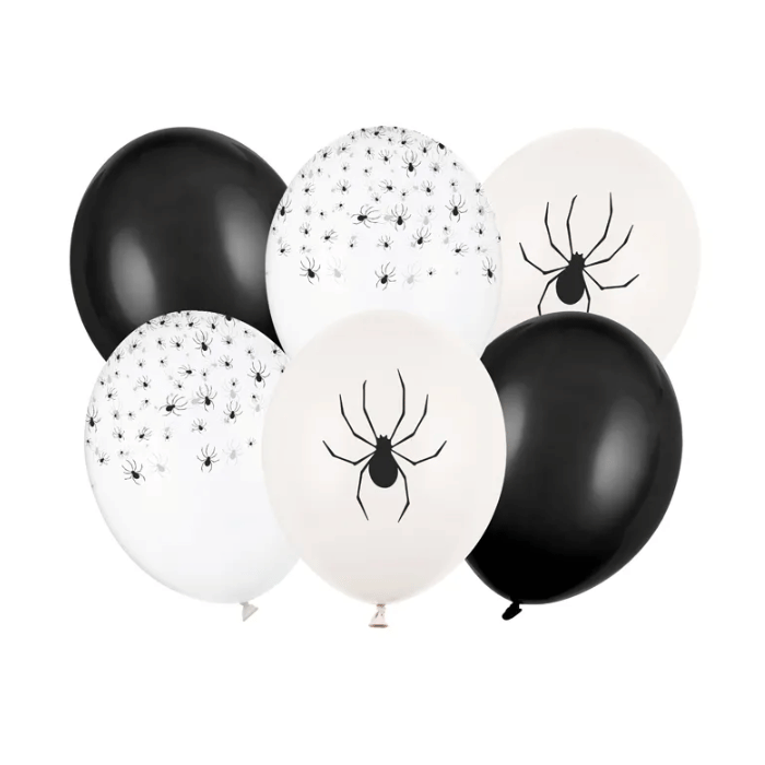 Halloween spider balloons 6x - 30 cm