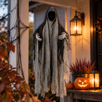 Faceless Halloween ghost black - 46 cm