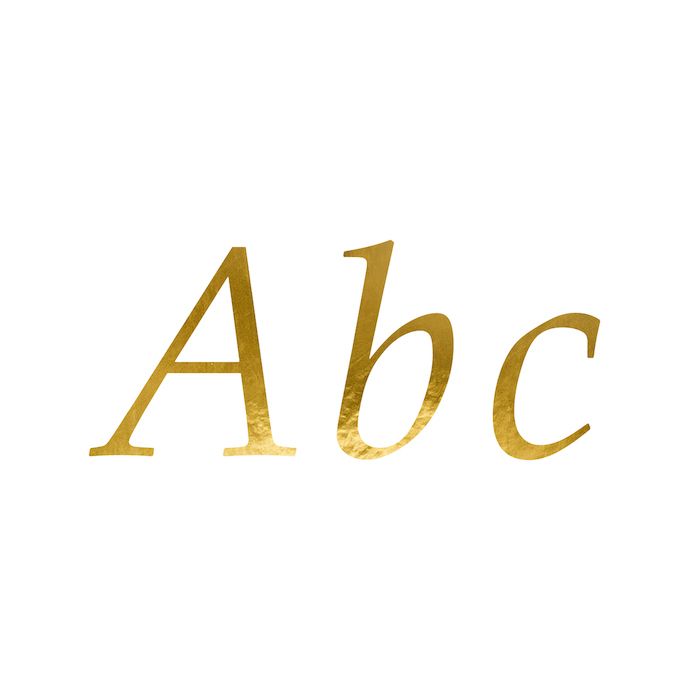 Gold metallic letter stickers - 143 pieces - 7 cm
