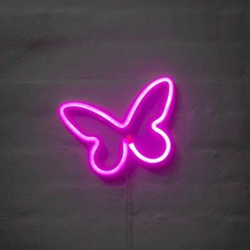 Butterfly neon LED sign - 16x23 cm