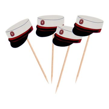 Red Student Cap Food Picks 30x - 7.5 cm 