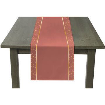 Table Runner Golden and Copper Red - 240 x 35 cm
