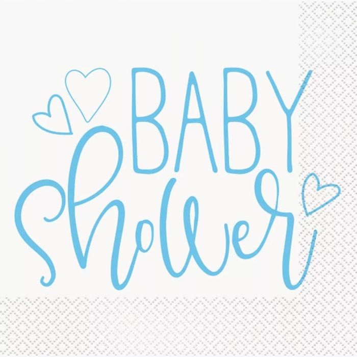 Blue napkins for baby shower boy 16x