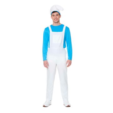 Mr blue gnome costume for men