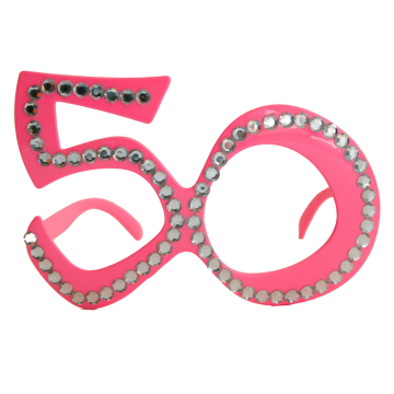 50th glasses pink with diamonds - onesize