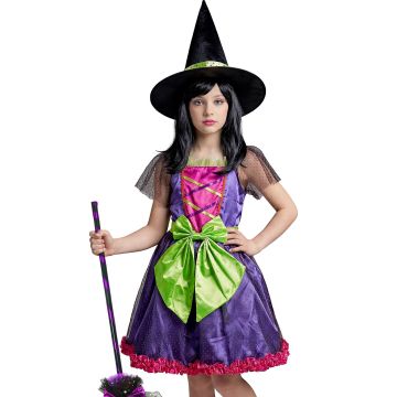 Witch Costume with Large Bow for Girls