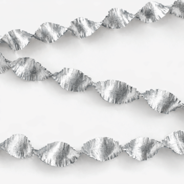 Silver crepe streamer garland - 24 meters