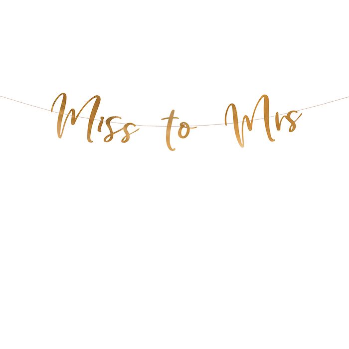 Gold Miss to Mrs Garland - 18 x 76 cm
