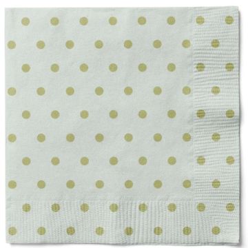 Green napkins with dots 20x Det Gamle Apotek - 33x33 cm