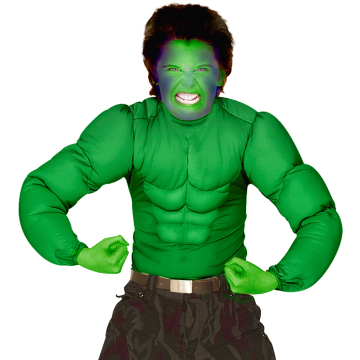 Green muscle top costume for kids