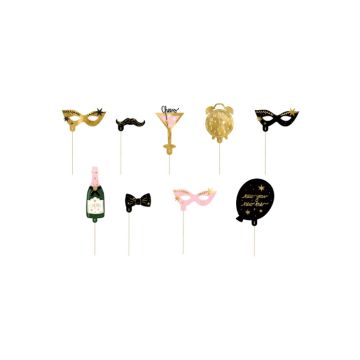 New Year's photo booth props mix 9x