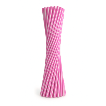 6x220 mm straws 50x reusable pink