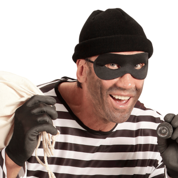 Black robber mask - one-size