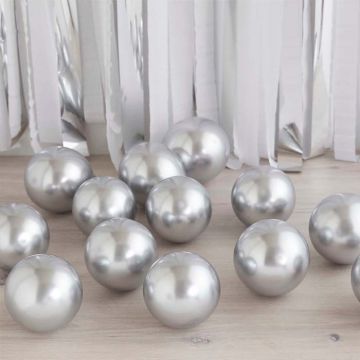 Silver Chrome Mini Balloons  40x - 12 cm