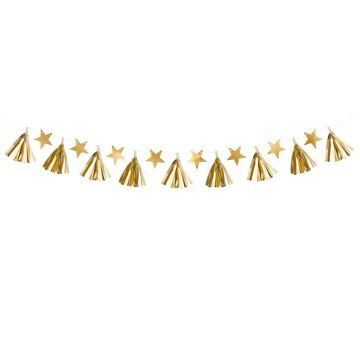 Gold Garland with Stars - 1.3 m