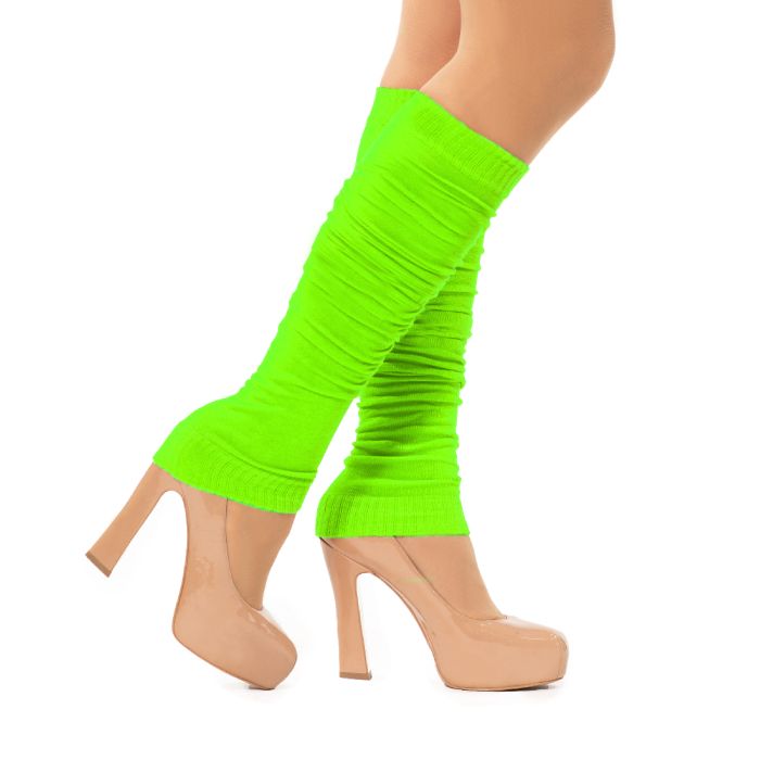 Leg warmers for women one-size neon green