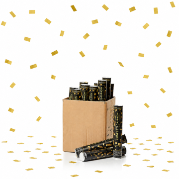 Gold Confetti Tube 40 cm PartyVikings 50x - Metallic Rectangular