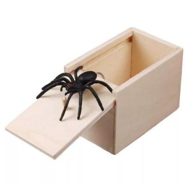 Spider Prank Box in wooden case