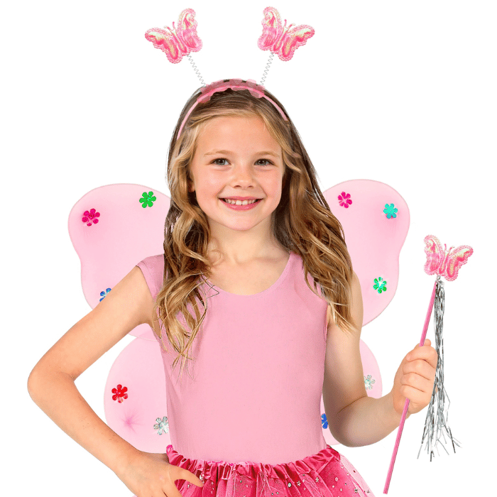 Pink butterfly fairy costume for children