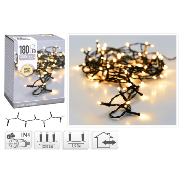 LED string light 180 LED warm white with plug - 13.5 m