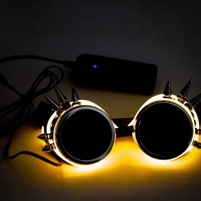LED glasses with spikes Yellow