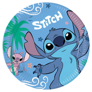 Stitch® and Angel paper plates 8x - 23 cm