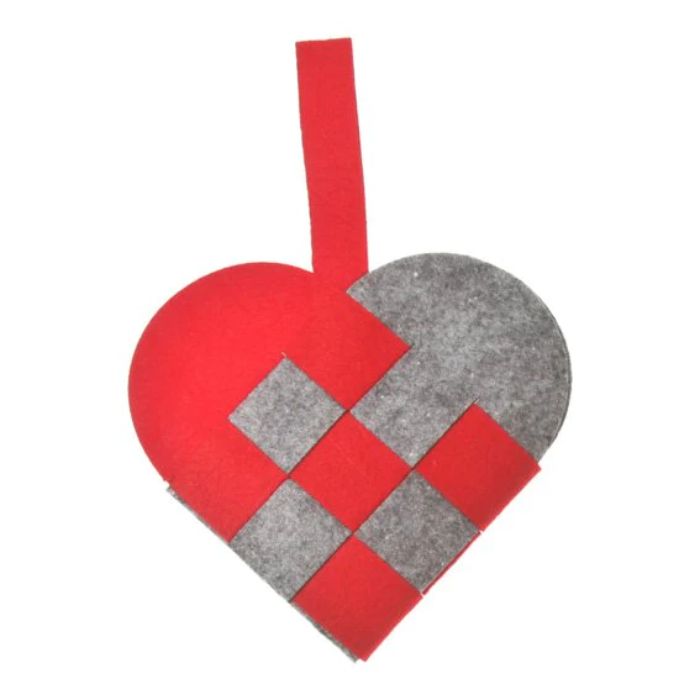 Red Christmas heart for hanging 17x10 cm Det Gamle Apotek