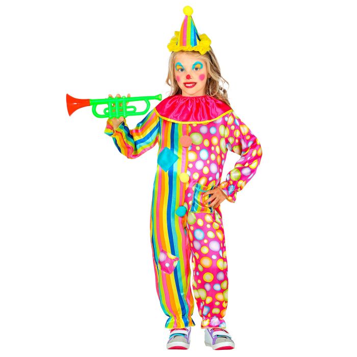 Clown Costume with Ruffle and Mini Hat