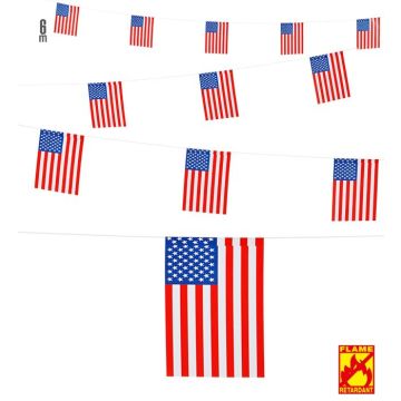 USA Flag Garland American Flag - 6 m