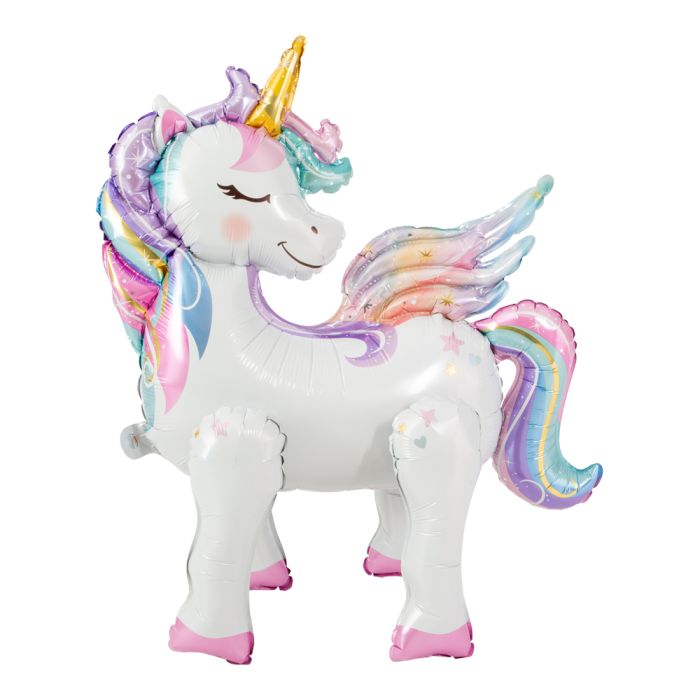 Unicorn 3D foil balloon multicoloured - 68x57 cm