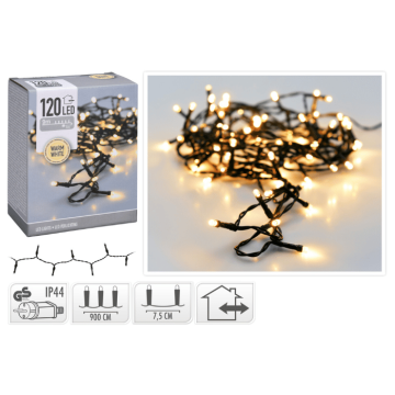 LED String Lights 120 LED Warm White with Plug - 9 m