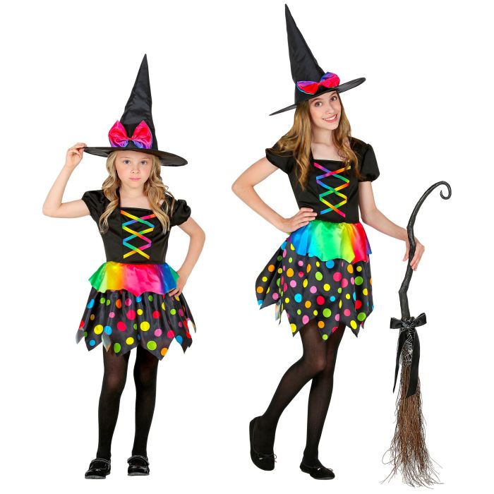 Rainbow-Coloured Witch Costume for Girls